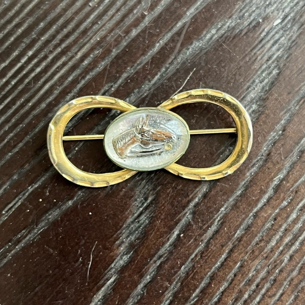 Silver & Gold Tone Horse Equestrian/Kentucky Derby Rodeo Pin/Brooch - Picture 2 of 8